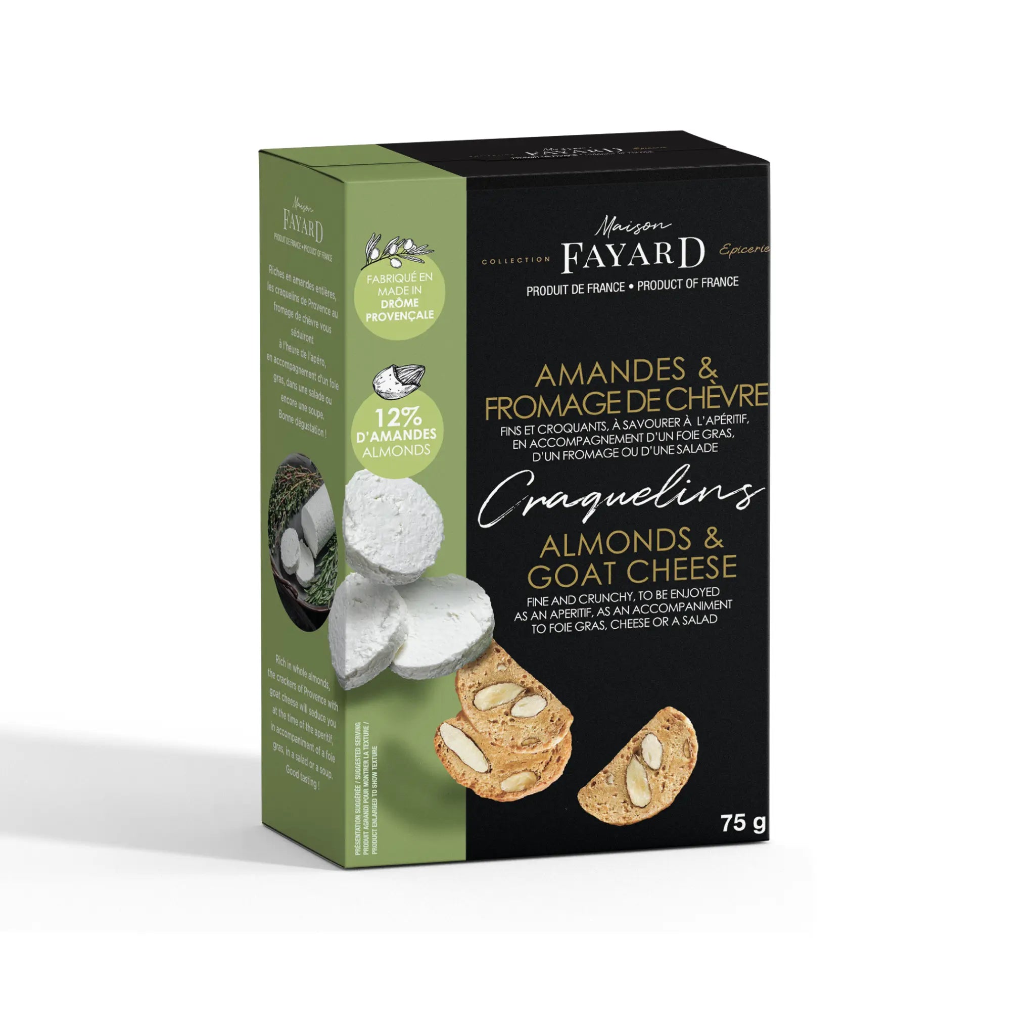 Craquelins Apéro Amandes & fromage de chèvre Maison Fayard