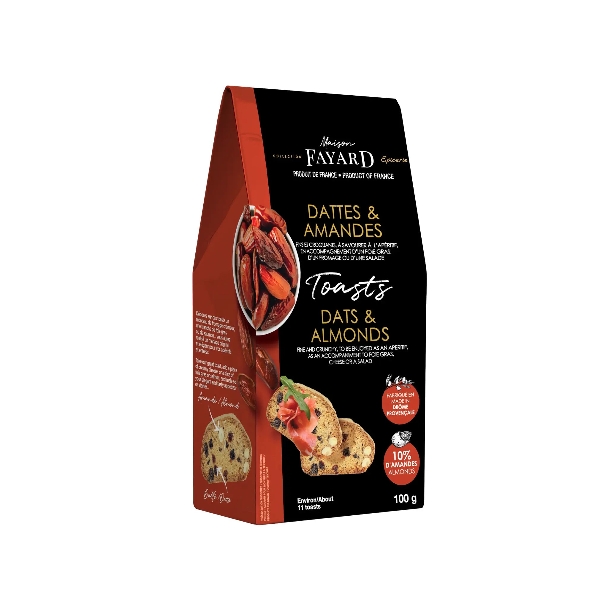 Toasts Dattes & Amandes Maison Fayard